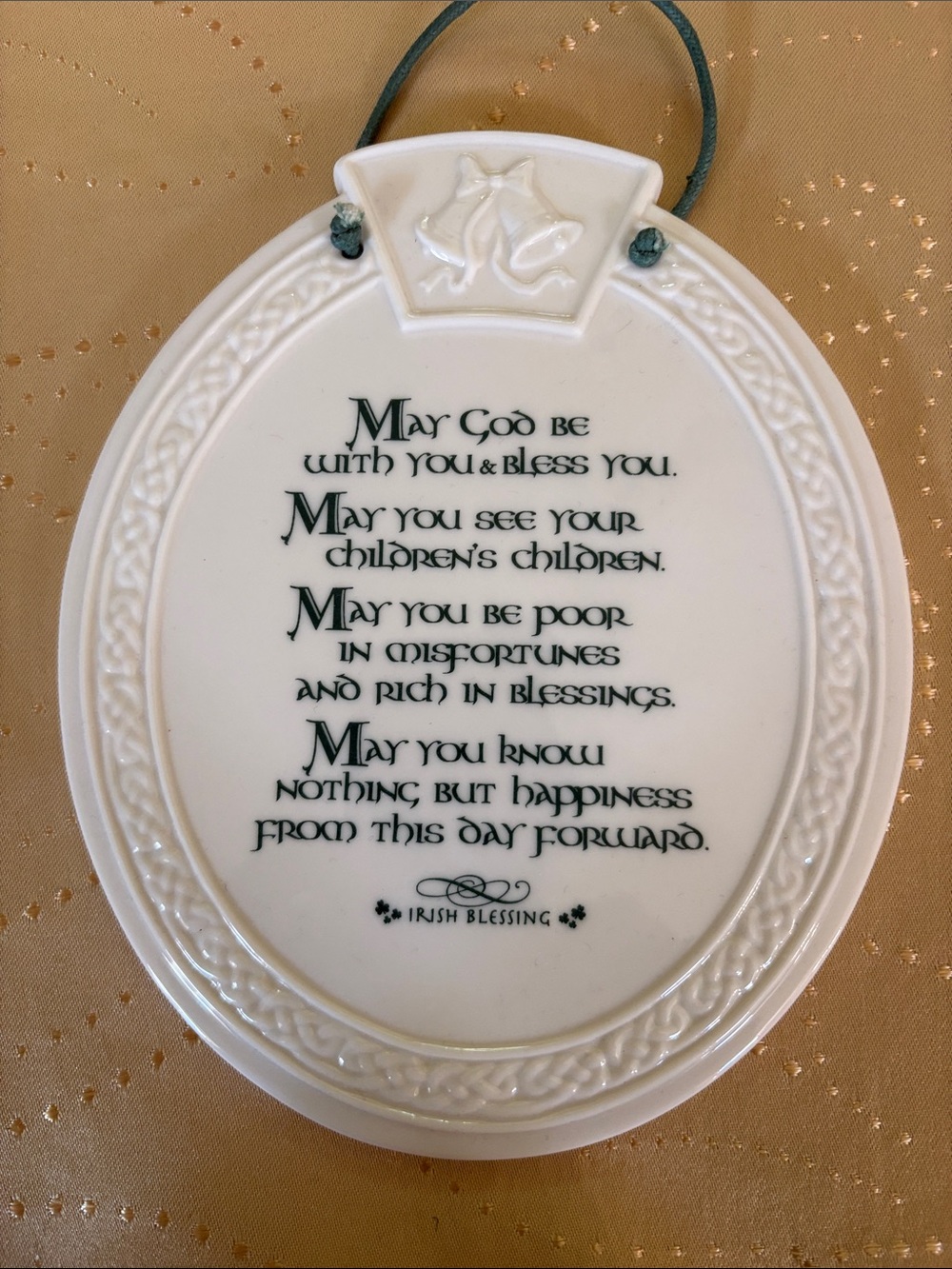 Irish Blessing Ceramic Hanging Plaque - White